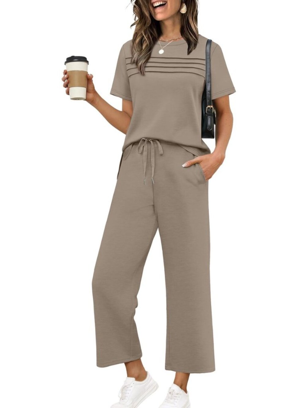 Two Piece Sets for Women Summer Fall Travel Vacation Outfits Short Sleeve Lounge